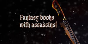 "Fantasy books with assassins!" next to an image of an ornate dagger